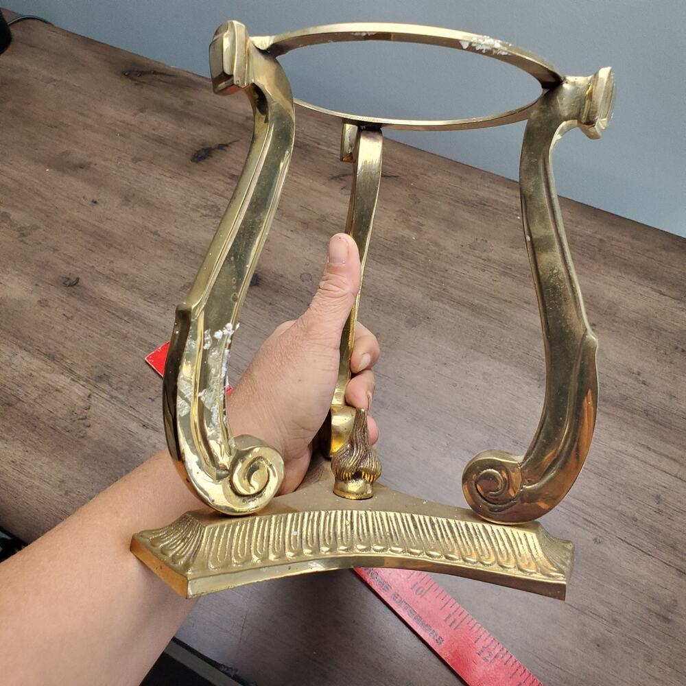 Vintage Brass Plant Stand / Candle Holder Adult's 7.5" Gold India Made MCM Decor - Picture 10 of 10